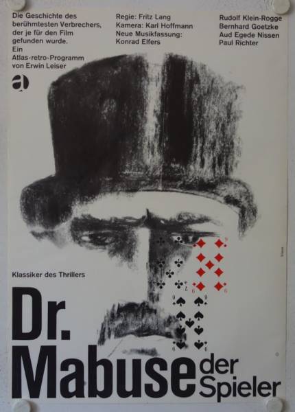 Dr. Mabuse der Spieler originales deutsches Filmplakat (R60s)